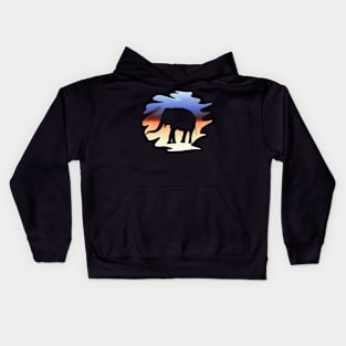 Silhouette elephant africa gift sunrise Kids Hoodie